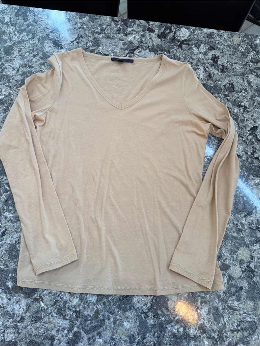 Boden Women’s V-Neck Long Sleeve Top - Beige size 14